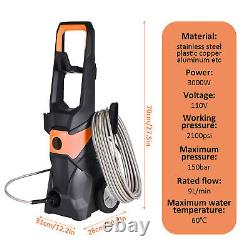 Electric High Pressure Washer 2100PSI 2.3GPM Power Washer 3000W with Wheels