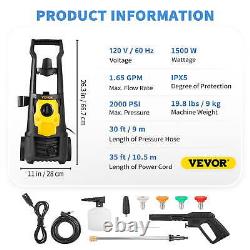 Electric Pressure Washer 2000 PSI 1.76 GPM Power Washer with 30 ft Hose Cleaner