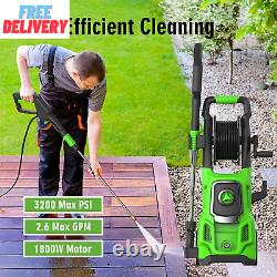 Electric Pressure Washer, 3200 Max PSI, 2.6 GPM Power Washer Machine with Hose