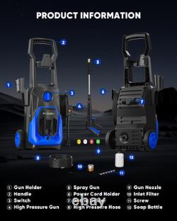 Electric Pressure Washer, 4000PSI 2.8GPM Power Washer, 3-in-1 Self-Priming Hi