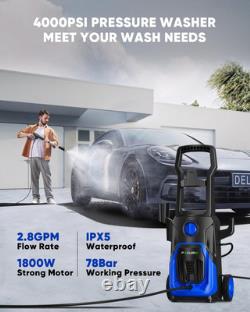 Electric Pressure Washer, 4000PSI 2.8GPM Power Washer, 3-in-1 Self-Priming Hi