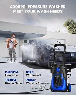 Electric Pressure Washer, 4000PSI 2.8GPM Power Washer, 3-in-1 Self-Priming High