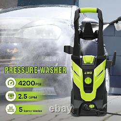 Electric Pressure Washer, 4200 PSI 2.5 GPM Power Washer with 4 Quick Connect Noz