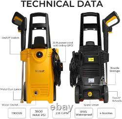 Electric Pressure Washer Portable High Power Washer Machine 3800 PSI 2.8 GPM