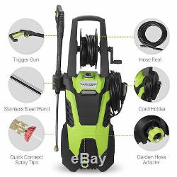 Electric Pressure Washer withHose Reel Kit and 5 Quick-Connect spray tips, 3000PSI