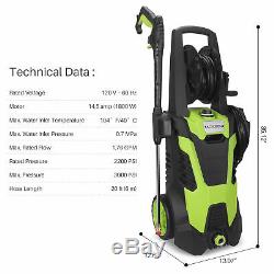 Electric Pressure Washer withHose Reel Kit and 5 Quick-Connect spray tips, 3000PSI