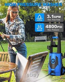 FIOCCO Electric Pressure Washer, 4800PSI Max 3.1 GPM Portable Power Washer with