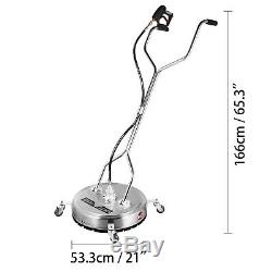 Flat Surface Cleaner 21 Inch 4000 PSI Pressure Washer Stainless Steel 3 nozzles