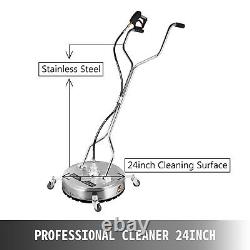Flat Surface Cleaner 24 Stainless Steel 4000PSI Water Pressure Washer Wheels