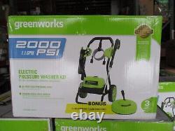 Free Ship, New Greenworks 2000 PSI 1.1-GPM Cold Water Electric Pressure Washer