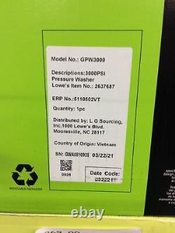 GREENWORKS PRO 3000 PSI 1.1 GPM Electric Pressure Washer NEW