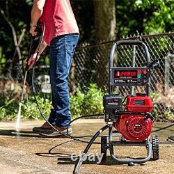 Gas Powered Pressure Washer 2700 PSI, 2.3 GPM 7HP with 3 Nozzle Attachments, Red