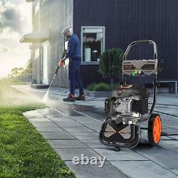 Gas Pressure Washer, 3200 PSI at 2.4 GPM, 5 Kinds of Nozzles, 6.5 HP, Soap Tank