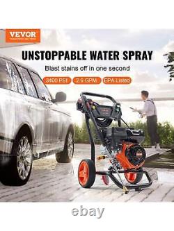 Gas Pressure Washer, 3400 PSI 2.6 GPM, Gas Powered Pressure Washer W Aluminum Pump