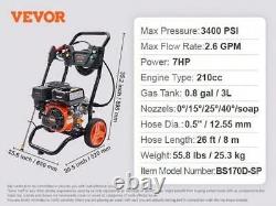 Gas Pressure Washer, 3400 PSI 2.6 GPM, Gas Powered Pressure Washer W Aluminum Pump