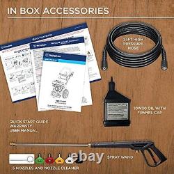 Gas Pressure Washer, 3400 PSI and 2.6 Max GPM, Onboard Soap Tank, Spray Gun&Wand