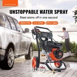 Gas Pressure Washer Gas Powered Washer 3600 PSI 2.6 GPM 210cc 5 Nozzles