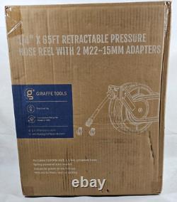 Giraffe Tools Pressure Washer Hose Reel 1/4 x 60 ft Retractable 4000 PSI Max