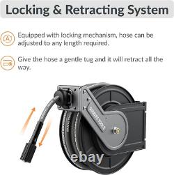 Giraffe Tools Retractable Power Pressure Washer Hose Reel 1/4 x 60 ft, 4000PSI