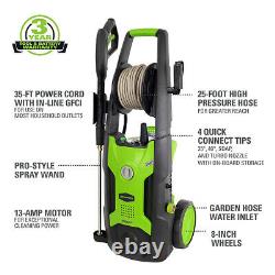 GreenWorks 2000 PSI Electric Pressure Washer 13Amp 1.2GPM 25Ft Hose 35Ft Cord