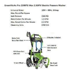 GreenWorks Pro 2300 PSI Max. 2.3 GPM Corded Electric Pressure Washer 14 Amp