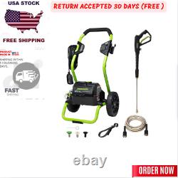 Greenworks 2000 PSI (13 Amp) Electric Pressure Washer Wheels For Transport