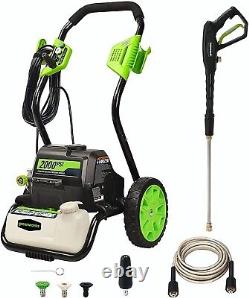 Greenworks 2000 PSI 1.2 GPM Electric Pressure Washer 25Ft Hose 35Ft Cord 4 Nozzl