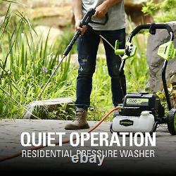 Greenworks 2000 PSI 1.2 GPM Electric Pressure Washer 25Ft Hose 35Ft Cord 4 Nozzl