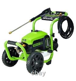 Greenworks Pro 3000 Psi Electric Pressure Washer GPW3001 25Ft Hose 35Ft Cord 5No