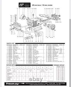 HP5535 3500PSI 5.5 GPM Triplex Pressure Washer Pump w Plumbing Kit (Belt Driven)