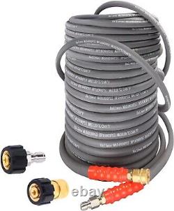 Heliwoo 100FT 4800PSI Pressure Washer Hose 3/8 Kink Resistant Wire Power Hose