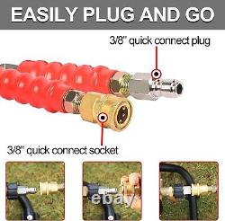 Heliwoo 100FT 4800PSI Pressure Washer Hose 3/8 Kink Resistant Wire Power Hose