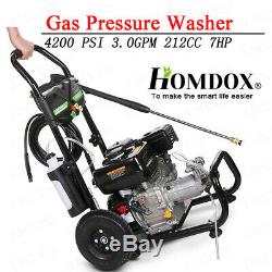 Homdox 4200PSI 3.0GPM 212cc 8HP Ohv Gas Power Pressure Washer Cleaner Spray Kits