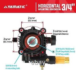 Horizontal Pressure Washer Pump 3/4 Shaft Max 3300 PSI @ 2.5 GPM