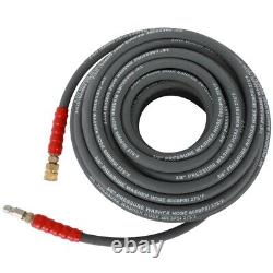 Hot Water Pressure Washer Hose 3/8 x 100ft 6000 psi Non-Marking 2-Braid R2 Gray