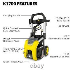Kärcher K1700 Max 2125 PSI Electric Pressure Washer with 3 Spray Nozzles