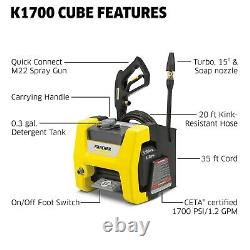 Karcher NEW K1700 Cube Electric Pressure Washer, Max 2125 PSI, 1.2 GPM