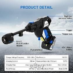 Mrliance 960PSI Cordless Pressure Washer Power Cleaner & 2 Batteries Charger