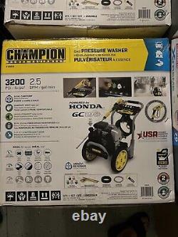 New Champion 3200 psi 2.5 GPM Cold Water Gas Pressure Washer with Honda Engine