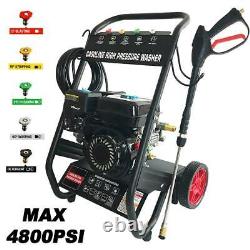 New Gas Pressure Washer 4800PSI 7HP Gas with Power Spray Gun 4-Stroke 5 Nozzles