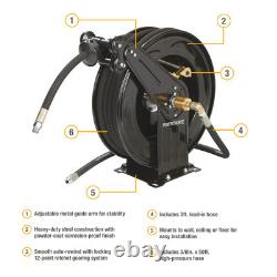 Powerhorse Auto-Rewind Pressure Washer Hose Reel, 4000 PSI, 50ft. Capacity