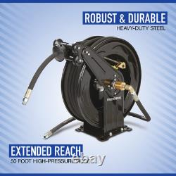 Powerhorse Auto-Rewind Pressure Washer Hose Reel, 4000 PSI, 50ft. Capacity