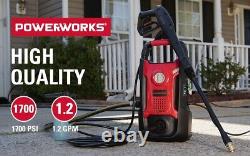 Powerworks 1700PSI Electric Pressure Washer 1.2GPM with 20Ft Hose and 35Ft Cord