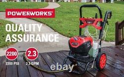 Powerworks 2200PSI Electric Pressure Washer 2.3GPM with 25Ft Hose and 35Ft Cord