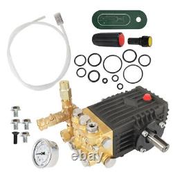 Pressure Power Washer Pump 24mm Solid Shaft 3600 PSI 4.9GPM Belt Drive