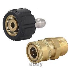 Pressure Washer Hose Connector Adapter Set Quick Connect Gun to Wand M22 to 1/4