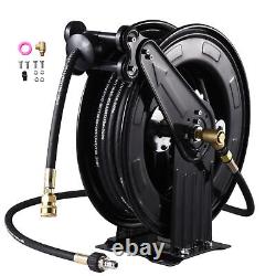 Pressure Washer Hose Reel 100ft with Swivel Arm, 3/8 NPT Outlet Pipe, 4000 PSI