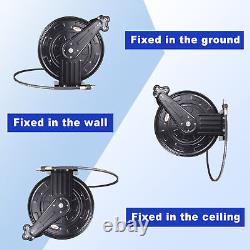Pressure Washer Hose Reel 50 FT with Swivel Arm 3/8 NPT Outlet Pipe, 4000 PSI