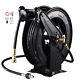 Pressure Washer Hose Reel 50ft with Swivel Arm, 3/8 NPT Outlet Pipe, 4000 PSI