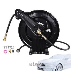 Pressure Washer Hose Reel 50ft with Swivel Arm, 3/8 NPT Outlet Pipe, 4000 PSI